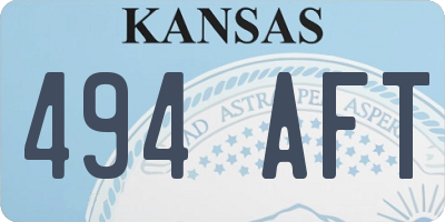 KS license plate 494AFT