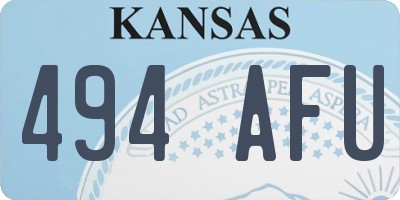 KS license plate 494AFU