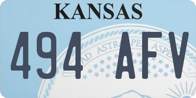 KS license plate 494AFV