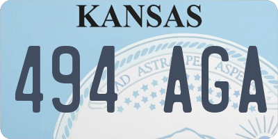 KS license plate 494AGA