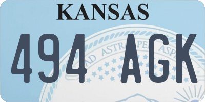 KS license plate 494AGK