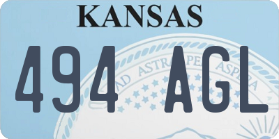 KS license plate 494AGL
