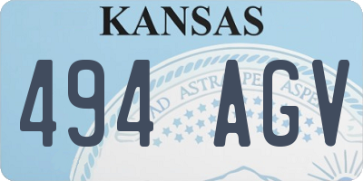 KS license plate 494AGV