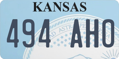 KS license plate 494AHO