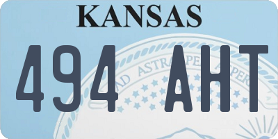 KS license plate 494AHT