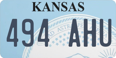KS license plate 494AHU