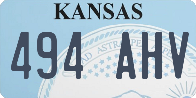 KS license plate 494AHV