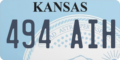 KS license plate 494AIH