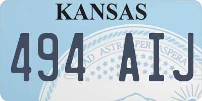 KS license plate 494AIJ