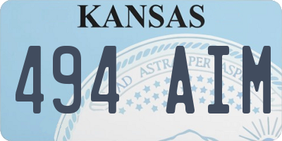 KS license plate 494AIM