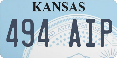 KS license plate 494AIP