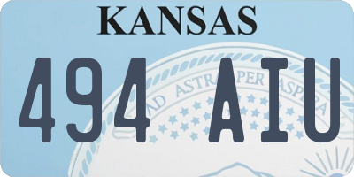 KS license plate 494AIU