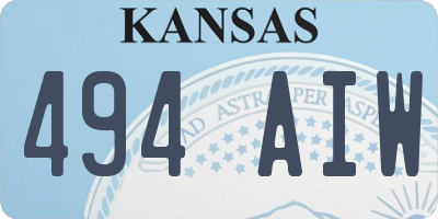 KS license plate 494AIW