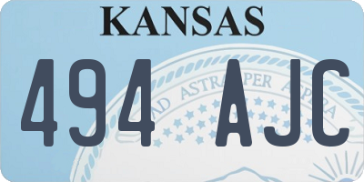 KS license plate 494AJC