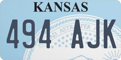 KS license plate 494AJK