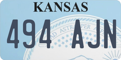 KS license plate 494AJN