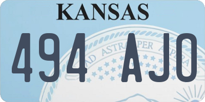 KS license plate 494AJO