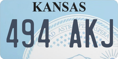 KS license plate 494AKJ