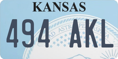 KS license plate 494AKL