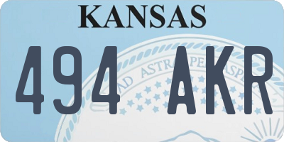 KS license plate 494AKR