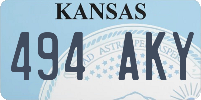 KS license plate 494AKY