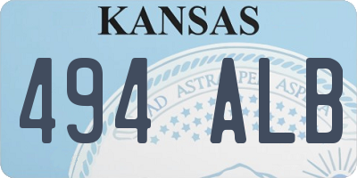 KS license plate 494ALB