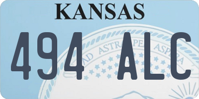 KS license plate 494ALC