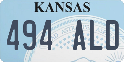 KS license plate 494ALD