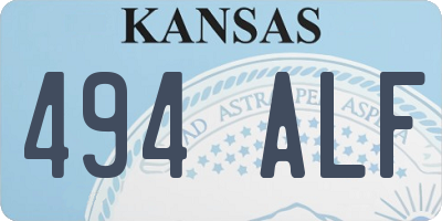 KS license plate 494ALF