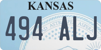 KS license plate 494ALJ