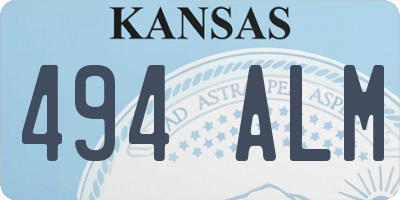 KS license plate 494ALM
