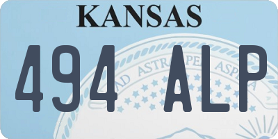 KS license plate 494ALP