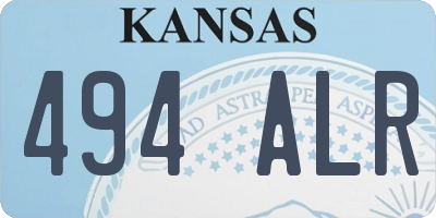 KS license plate 494ALR