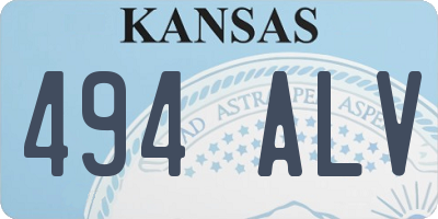 KS license plate 494ALV