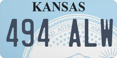 KS license plate 494ALW
