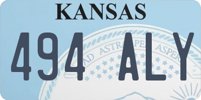 KS license plate 494ALY