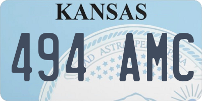 KS license plate 494AMC