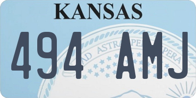 KS license plate 494AMJ