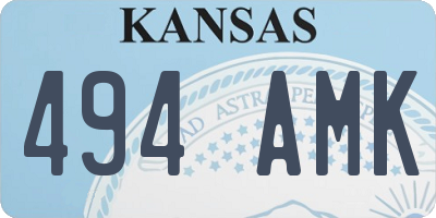 KS license plate 494AMK
