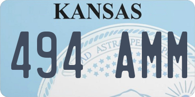 KS license plate 494AMM