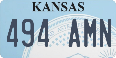 KS license plate 494AMN
