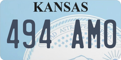 KS license plate 494AMO