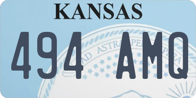 KS license plate 494AMQ