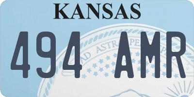 KS license plate 494AMR