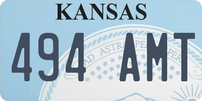 KS license plate 494AMT