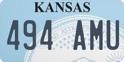 KS license plate 494AMU
