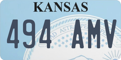 KS license plate 494AMV