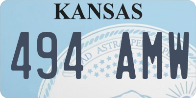 KS license plate 494AMW