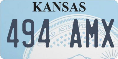 KS license plate 494AMX