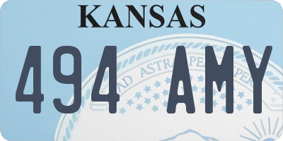 KS license plate 494AMY